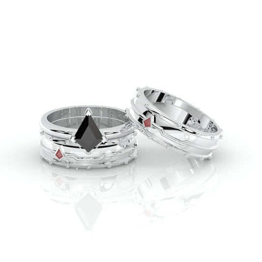 Assasin's Promise Ring Set (Women)- 14k Yellow Gold Video Game Inspired Rings