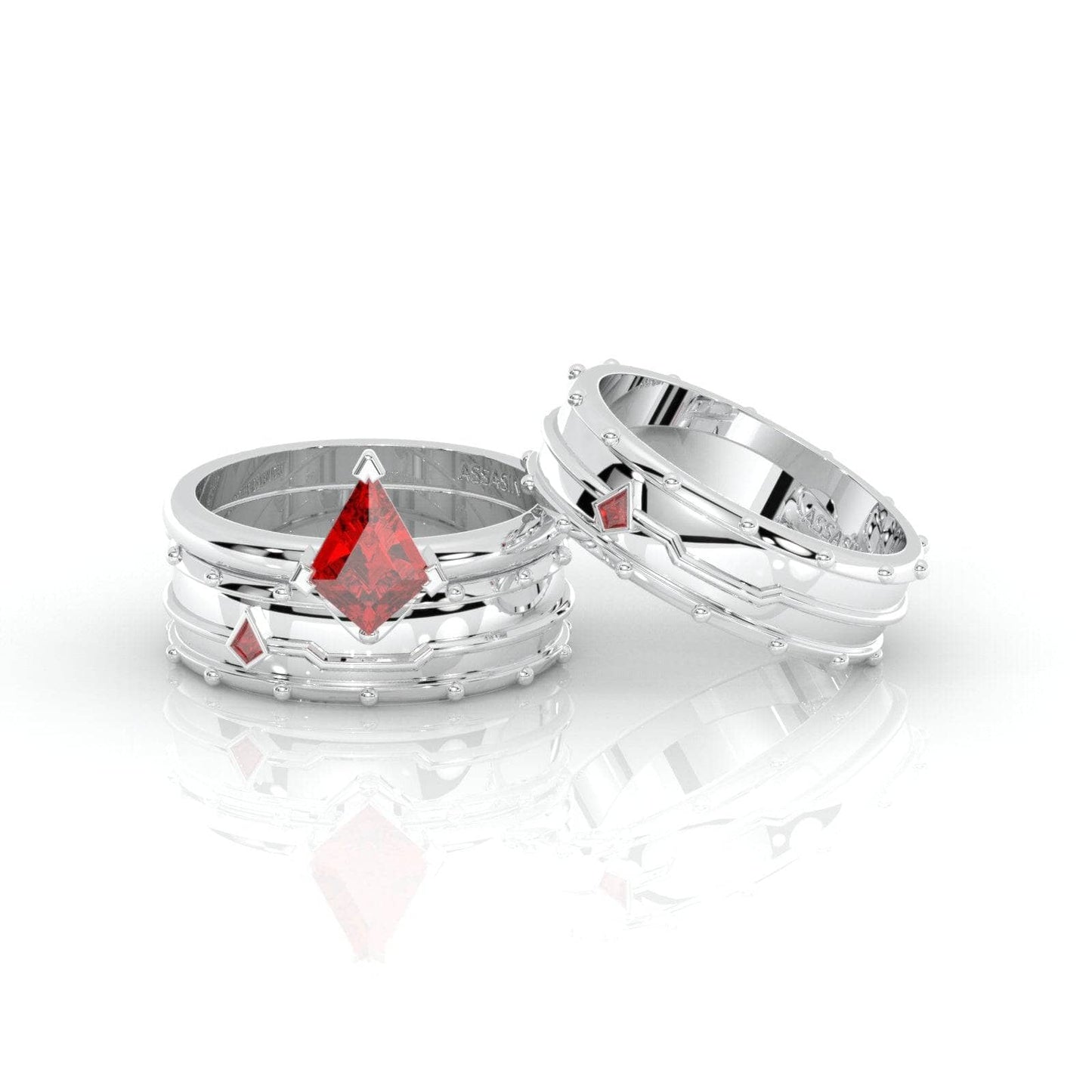 Assasin's Promise Ring Set (Women)- 14k Yellow Gold Video Game Inspired Rings