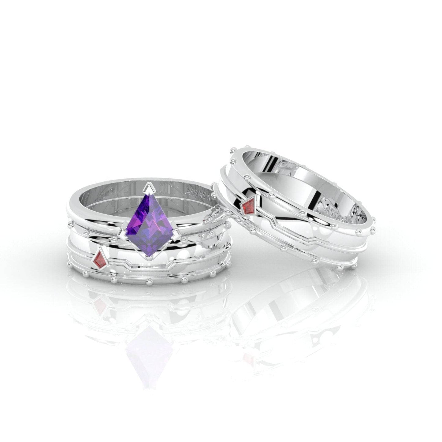 Assasin's Promise Ring Set (Women)- 14k Yellow Gold Video Game Inspired Rings