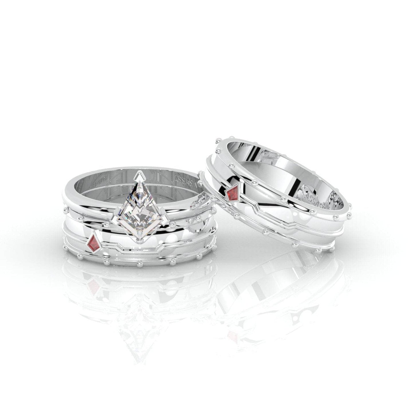 Assasin's Promise Ring Set (Women)- 14k Yellow Gold Video Game Inspired Rings