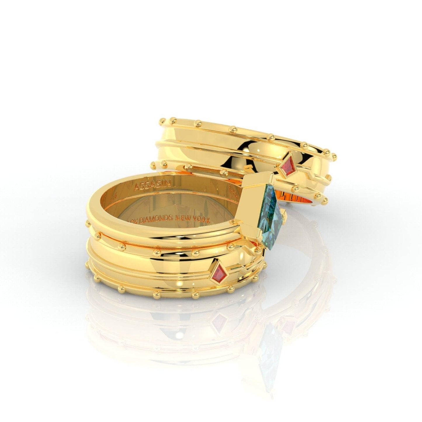 Assasin's Promise Ring Set (Women)- 14k Yellow Gold Video Game Inspired Rings