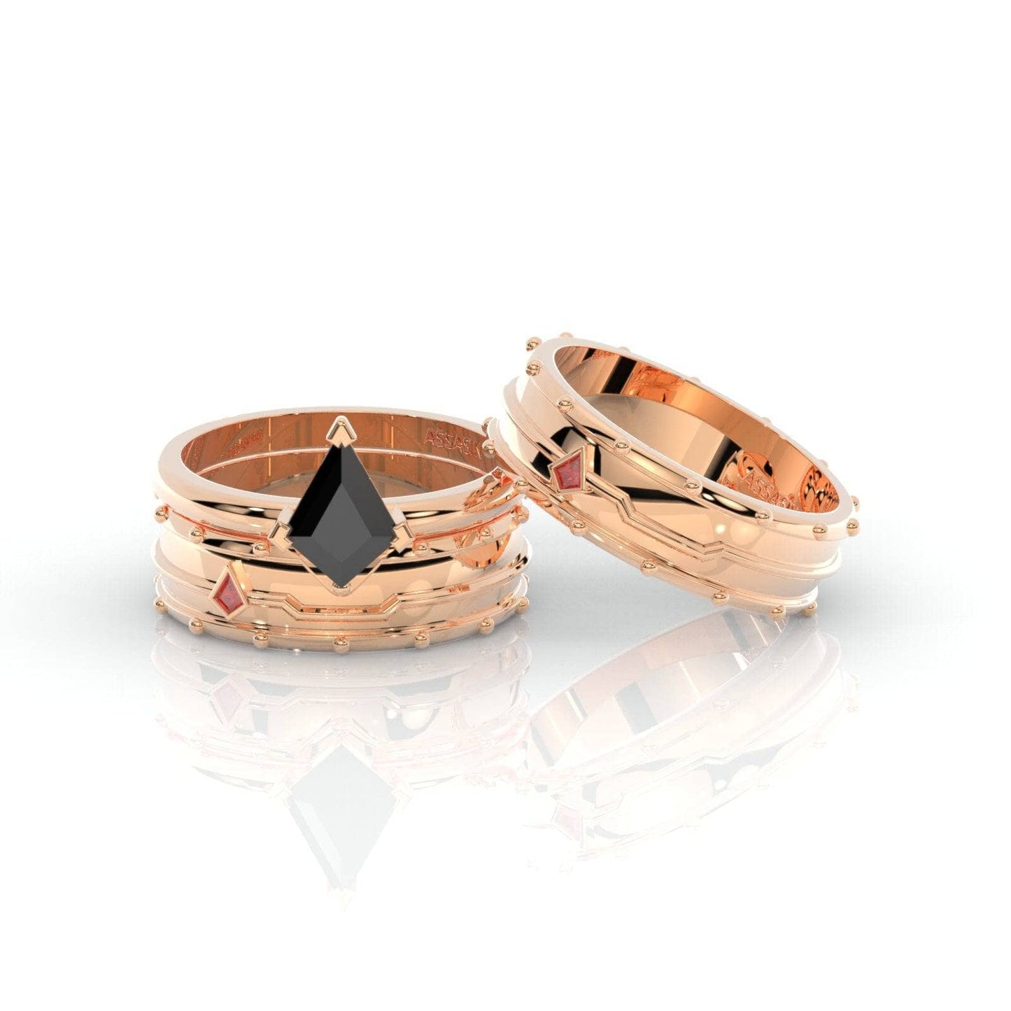Assasin's Promise Ring Band (Unisex)- 14k Yellow Gold Video Game Inspired Rings