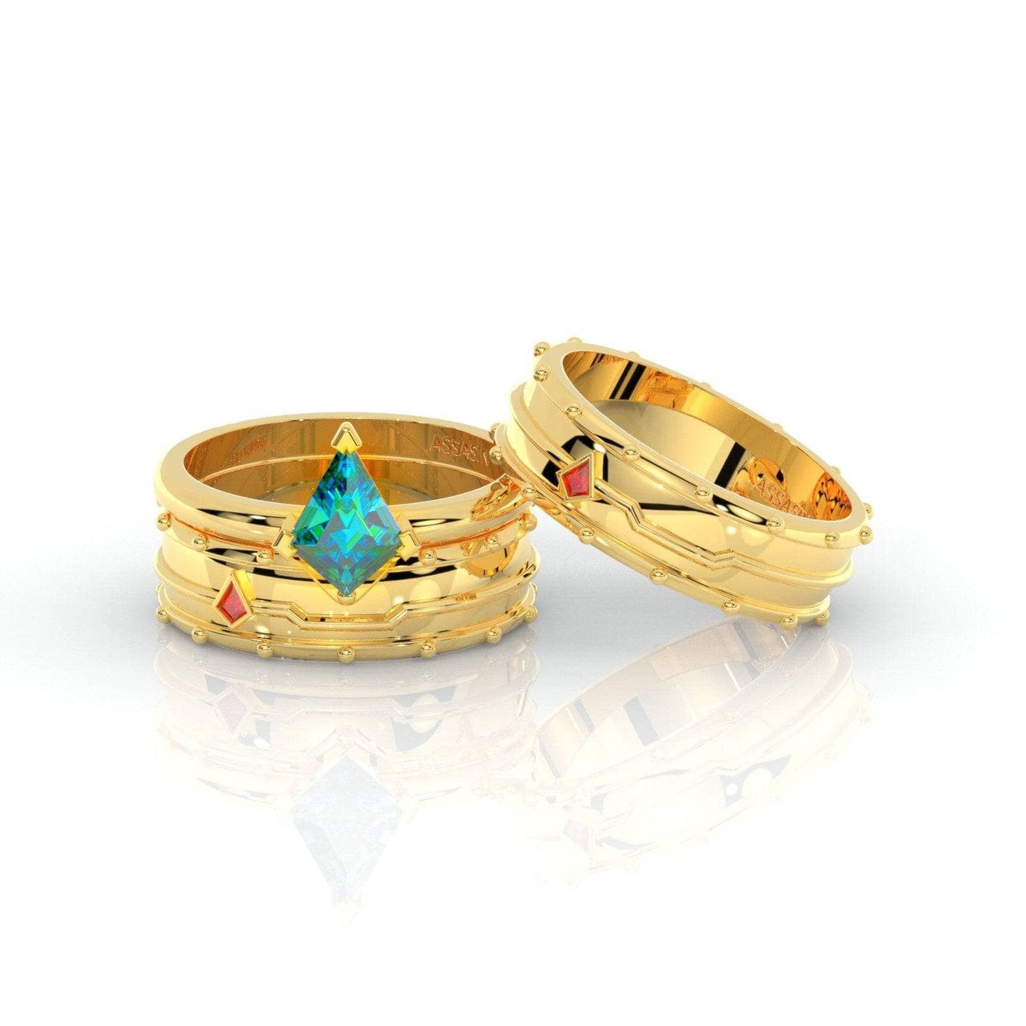 Assasin's Promise Ring Band (Unisex)- 14k Yellow Gold Video Game Inspired Rings