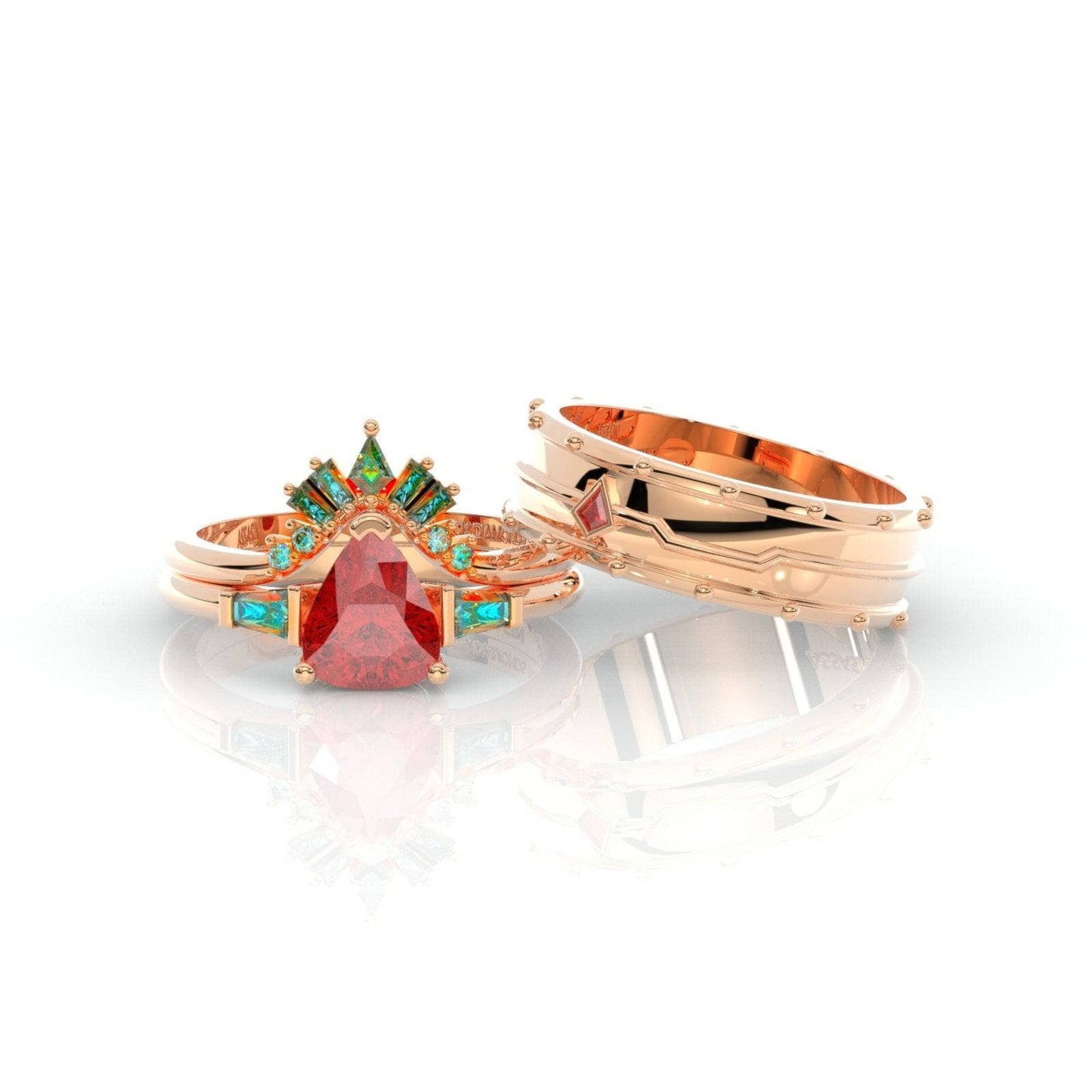 Assasin's Romance Engagement Ring- 14k Yellow Gold Video Game Inspired Rings