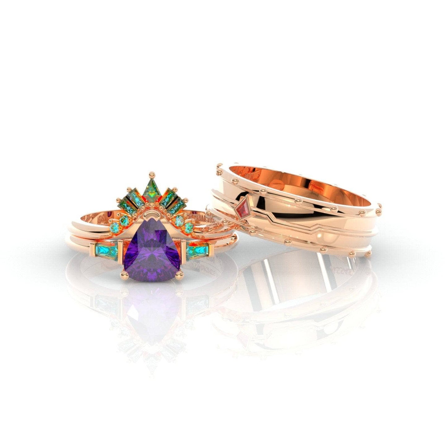 Assasin's Romance Engagement Ring- 14k Yellow Gold Video Game Inspired Rings