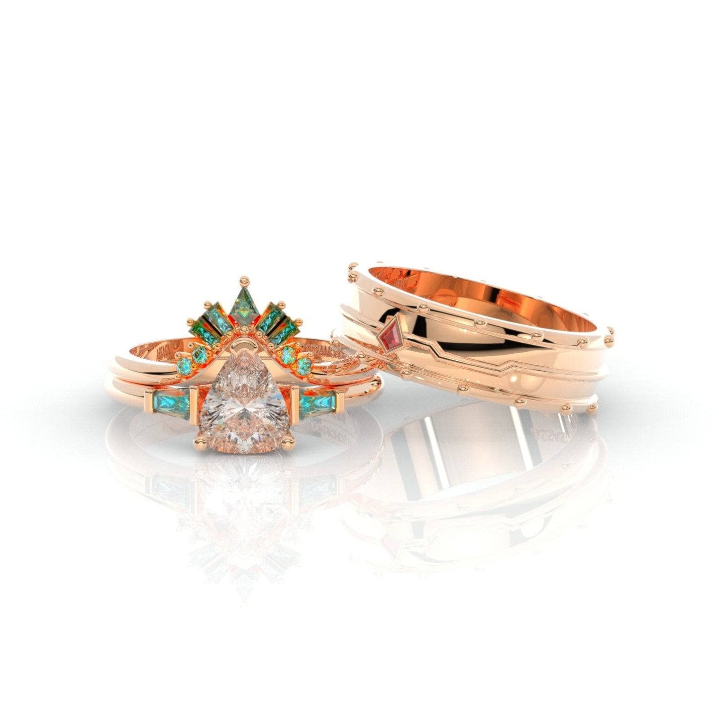 Assasin's Romance Engagement Ring- 14k Yellow Gold Video Game Inspired Rings