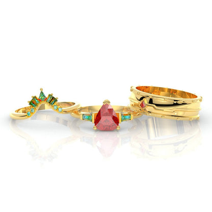 Assasin's Romance Engagement Ring- 14k Yellow Gold Video Game Inspired Rings