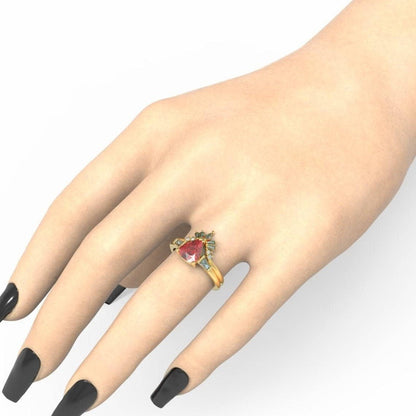 Assasin's Romance Engagement Ring- 14k Yellow Gold Video Game Inspired Rings