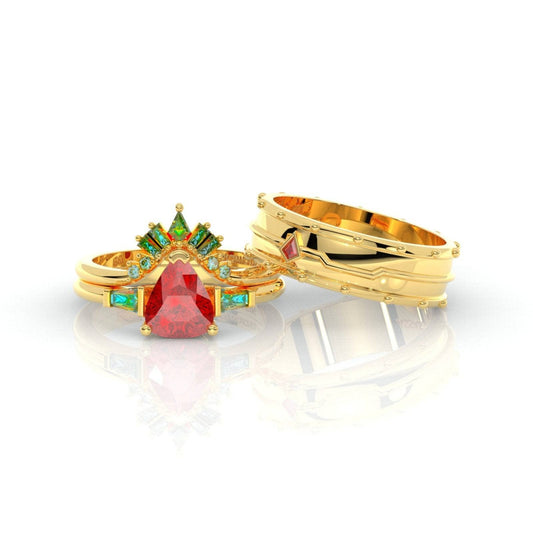 Assasin's Romance Engagement Ring- 14k Yellow Gold Video Game Inspired Rings