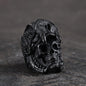 Aztec Jaguar Warrior Stainless Steel Skull Ring