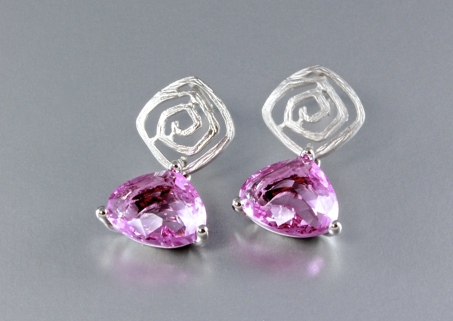 "Electra" - Trillion-Cut Cubic Zirconia Earrings