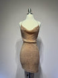 Short fitted dress with halter neckline