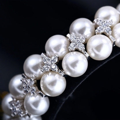 Katelyn - Pearl and Cubic Zirconia Bridal Bracelet