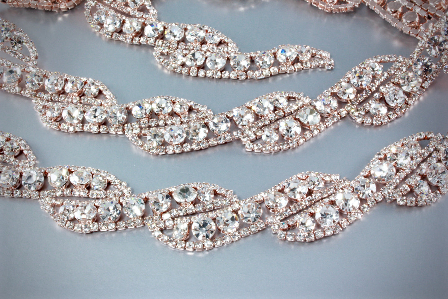 Liza - Rhinestone Bridal Belt/Sash - Available in Rose Gold, Silver and Yellow Gold