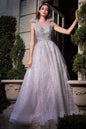 Feather Layered Tulle A-Line