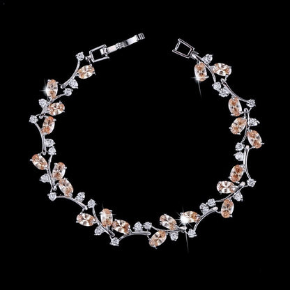 "Krista" - Cubic Zirconia Vine Bridal Bracelet - More colors available