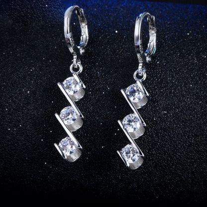"Anaya" - Cubic Zirconia and Sterling Silver Bridal Necklace and Earrings Set