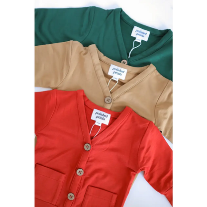 Buttery Soft Forest Green Baby Grandpa Cardigan