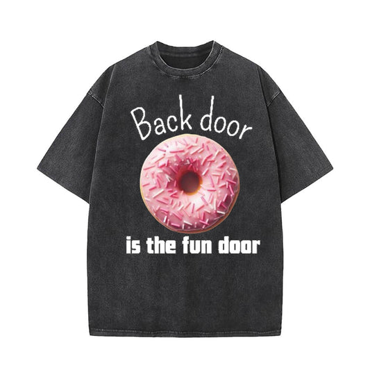 Back Door Is The Fun Door Donut Short Sleeve T-shirt