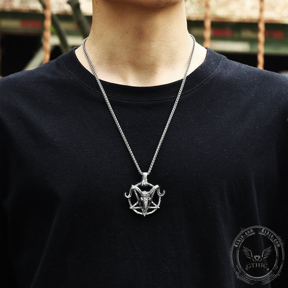 Baphomet Goat Head Stainless Steel Satan Pendant