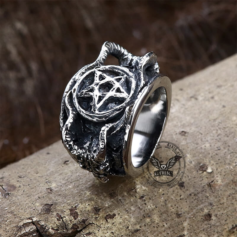 Baphomet Sigil Stainless Steel Occultisme Ring