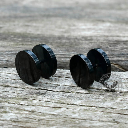 Barbell Stainless Steel Screw Stud Earrings