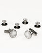 Basic Black with Silver Trim Studs and Cufflinks Set
