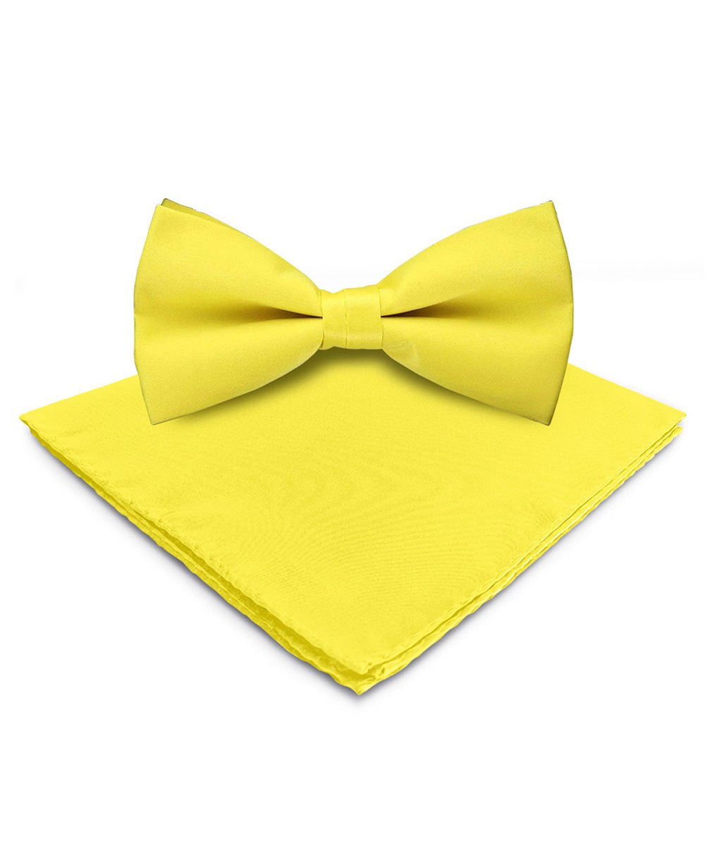 Vittorio Farina Men's Satin Bow Tie & Pocket Square in Gift Box