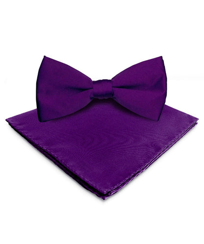Vittorio Farina Men's Satin Bow Tie & Pocket Square in Gift Box