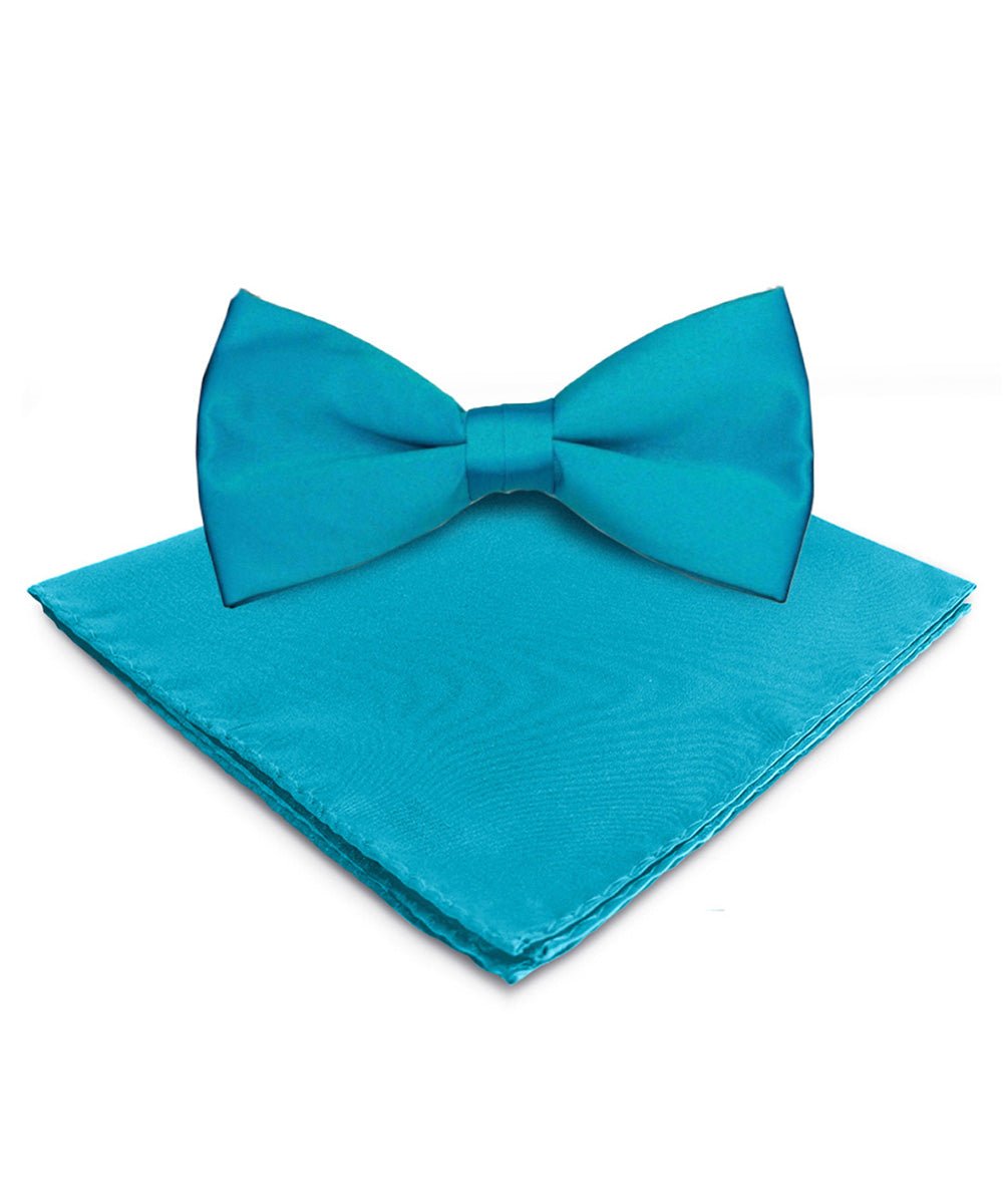 Vittorio Farina Men's Satin Bow Tie & Pocket Square in Gift Box