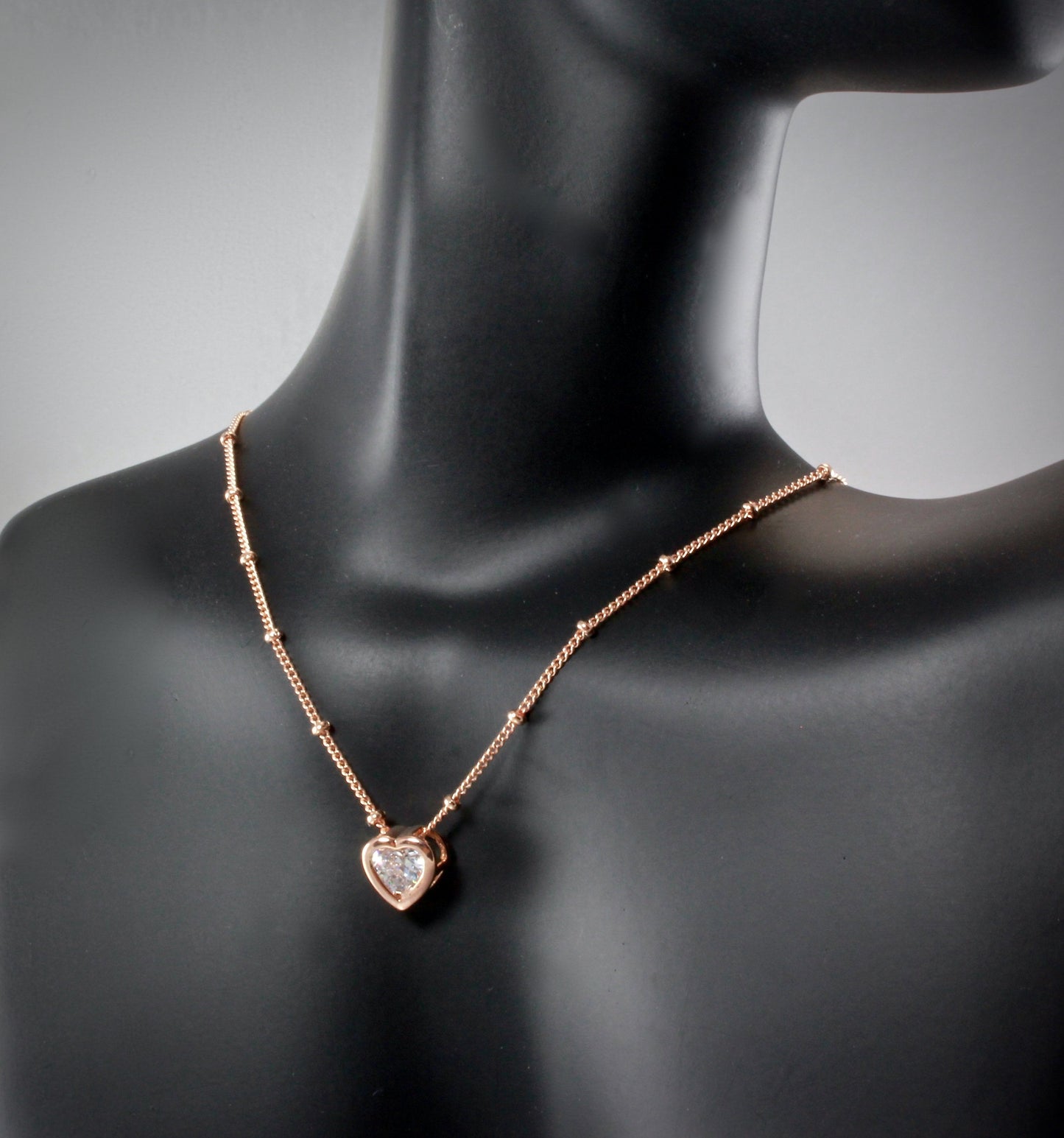 "Amelia" - Bridal Heart Necklace - Available in Rose Gold, Silver and Yellow Gold
