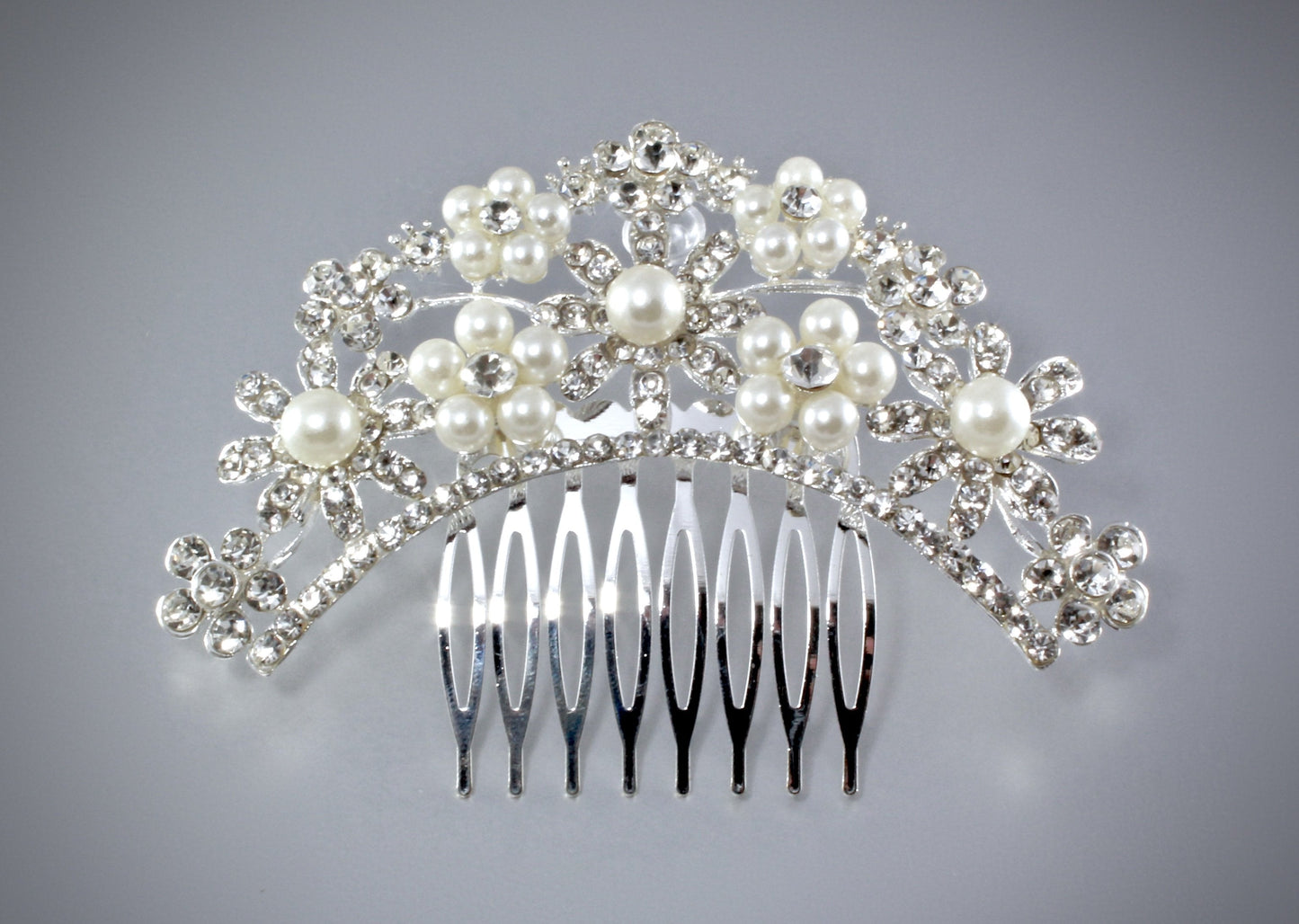 "Jacqueline" - Pearl and Crystal Bridal Hair Comb