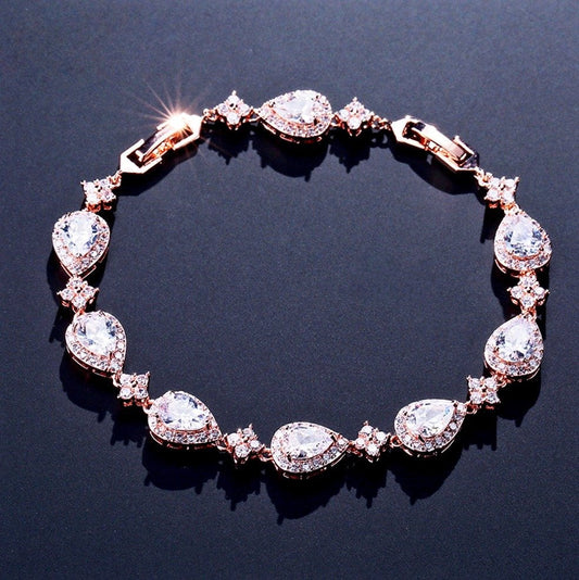 Kay - Cubic Zirconia Bridal Bracelet - Available in Silver, Rose Gold and Yellow Gold