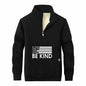 Be Kind American Flag Fleece Stand Collar Zip Sweatshirt