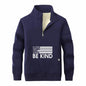 Be Kind American Flag Fleece Stand Collar Zip Sweatshirt