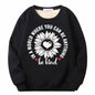 Be Kind Heart Flower Fleece Crew Collar Sweatshirt