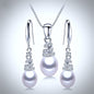 "Milena" - Freshwater Pearl and Sterling Silver Bridal Necklace and Earrings Set