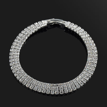"Zelda" - Silver Rhinestone Bridal Bracelet