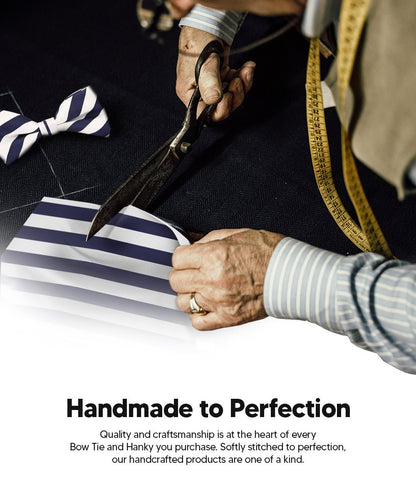 Vittorio Farina Men's Striped Satin Bow Tie & Pocket Square in Gift Box