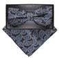Vittorio Farina Men's Paisley Design Satin Bow Tie & Pocket Square in Gift Box