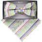 Vittorio Farina Men's Paisley Design Satin Bow Tie & Pocket Square in Gift Box