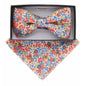 Vittorio Farina Men's Floral Design Satin Bow Tie & Pocket Square in Gift Box