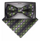 Vittorio Farina Men's Geometric Design Satin Bow Tie & Pocket Square in Gift Box