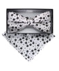 Vittorio Farina Men's Floral Design Satin Bow Tie & Pocket Square in Gift Box