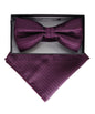 Vittorio Farina Men's Geometric Design Satin Bow Tie & Pocket Square in Gift Box