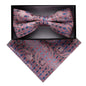 Vittorio Farina Men's Paisley Design Satin Bow Tie & Pocket Square in Gift Box