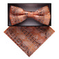 Vittorio Farina Men's Paisley Design Satin Bow Tie & Pocket Square in Gift Box