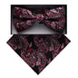 Vittorio Farina Men's Paisley Design Satin Bow Tie & Pocket Square in Gift Box