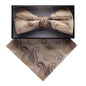 Vittorio Farina Men's Paisley Design Satin Bow Tie & Pocket Square in Gift Box
