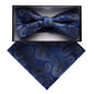Vittorio Farina Men's Paisley Design Satin Bow Tie & Pocket Square in Gift Box